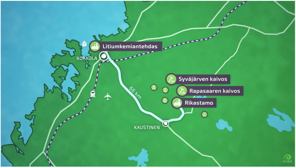 Karttakuva Kokkolan seudun investointien sijoittumisesta